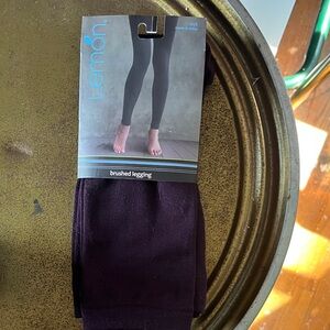 Lemon Brushed Leggings in Deep Purple